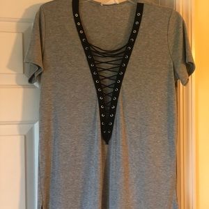 Gray Shirt w/ black detail